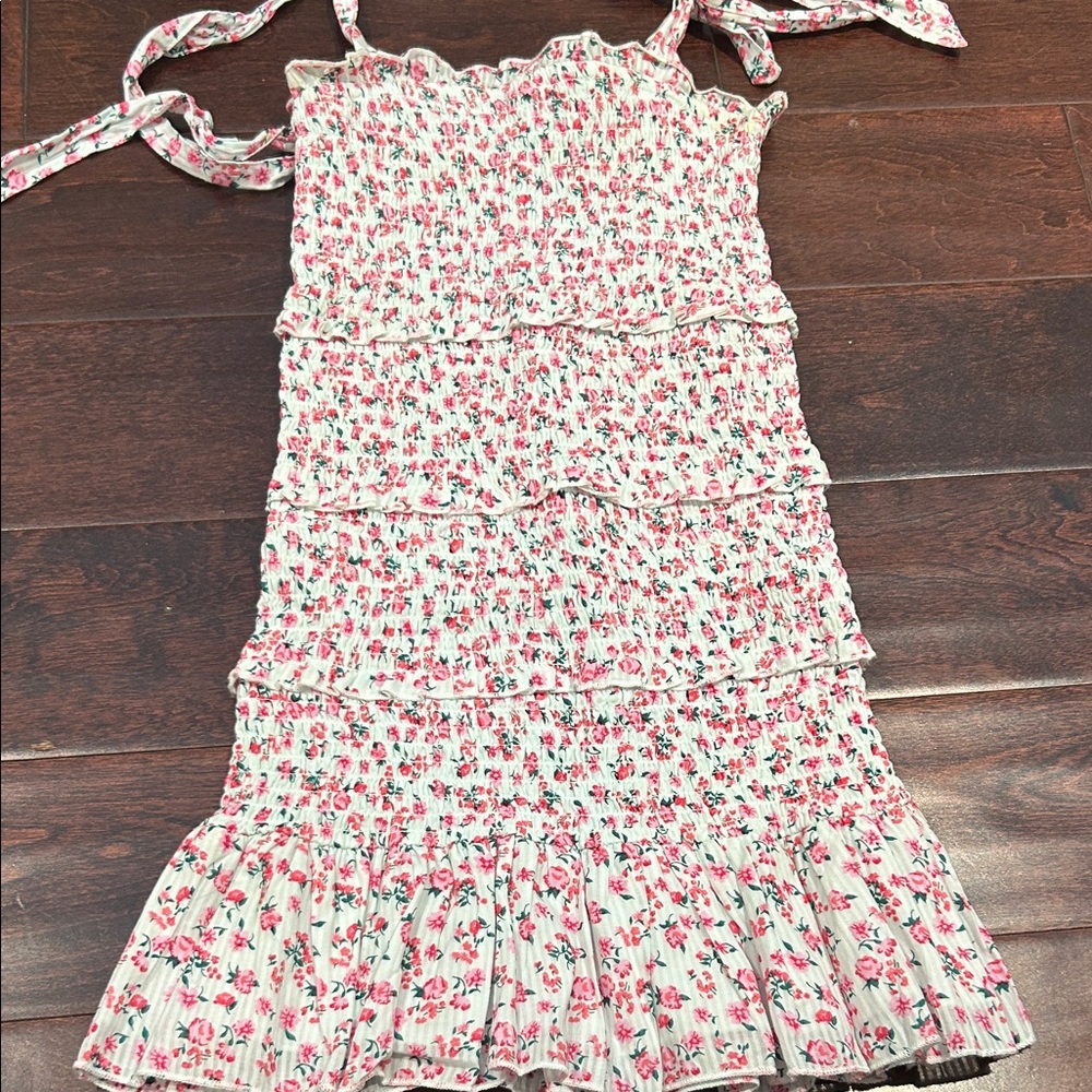 Katie J NYC Floral Pink and White Kids Dress